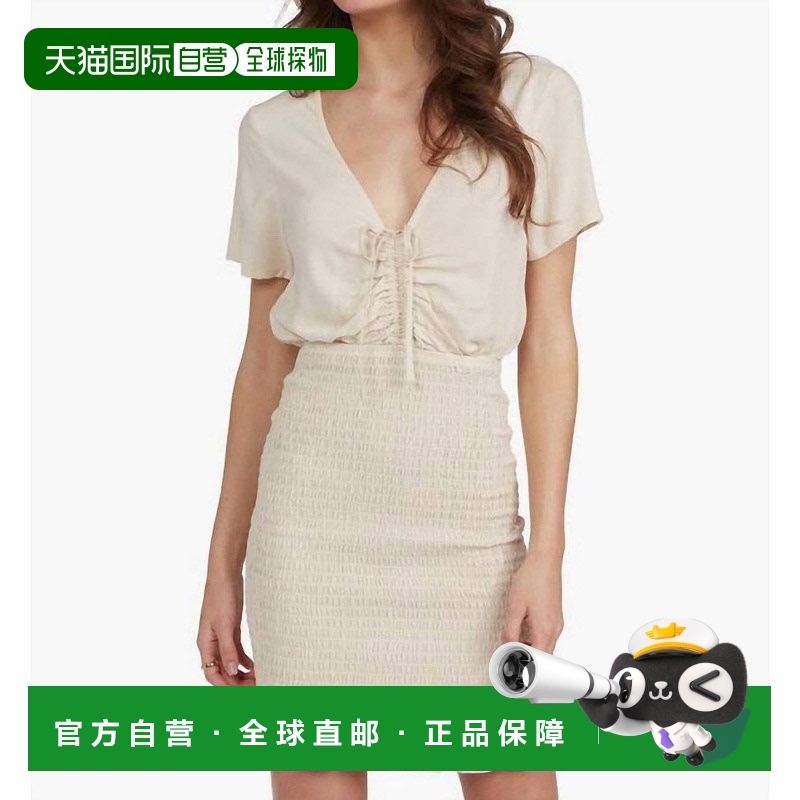 自营 roxy白色岛景连衣裙 美国奥莱直发