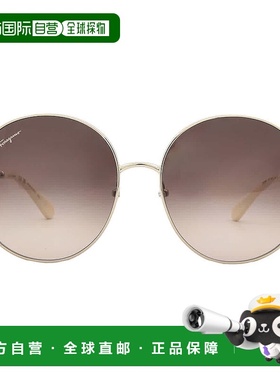 自营Salvatore Ferragamo Brown Gradient Round Ladies Sunglass