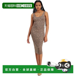 自营Women's Bar III Bodycon Midi Dress Brown Leopard Stretch