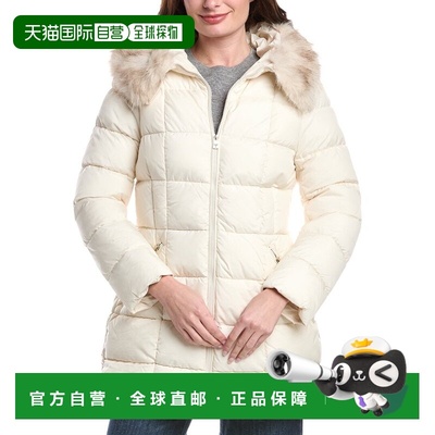 自营Tahari Brie Medium Coat - white 美国奥莱直发