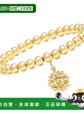 自营Ross-Simons Italian 6mm 18kt Gold Over Sterling Bead Str