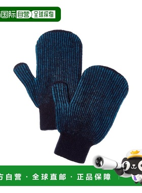自营Brodie Cashmere Bold Plaited Cashmere Mittens - blue 美