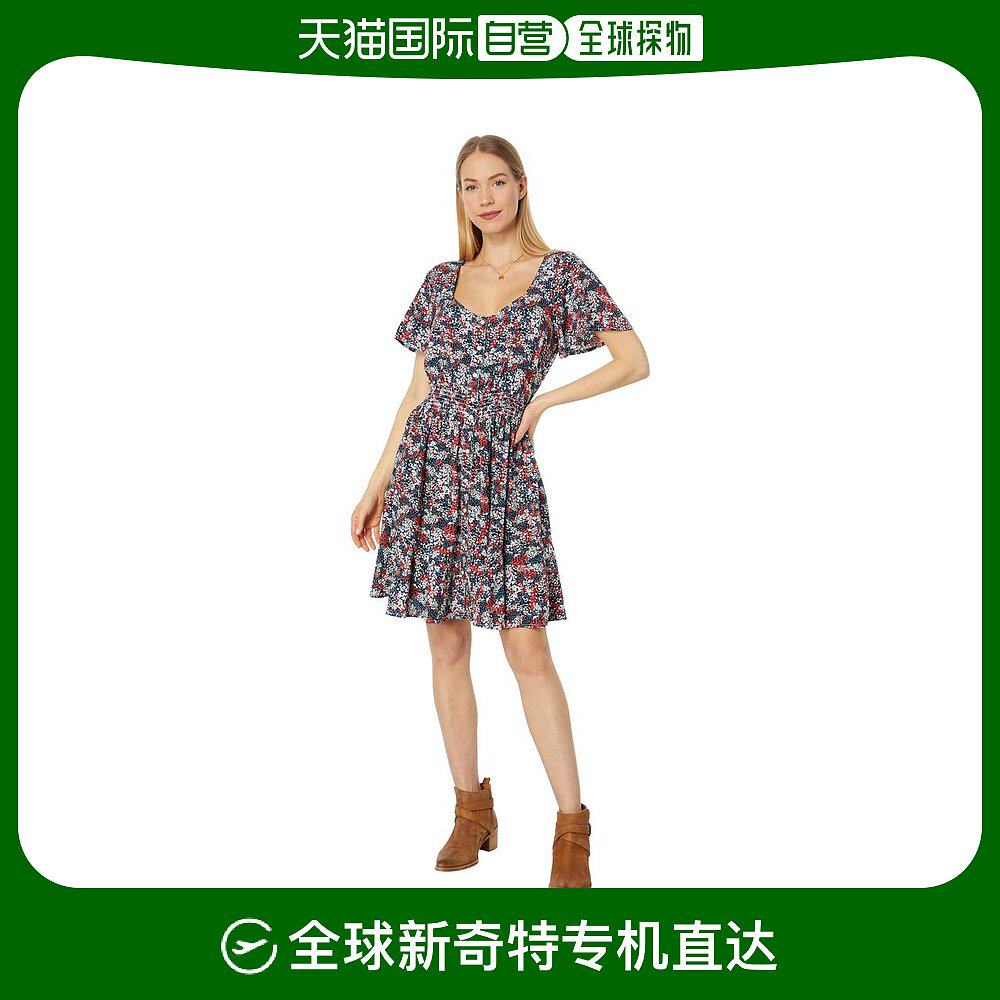 【美国直邮】wrangler|复古飘逸花朵前开襟连衣裙