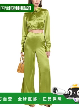 自营 STAUD卢克长裤-绿色 美国奥莱直发休闲裤阔腿裤西装裤喇叭裤