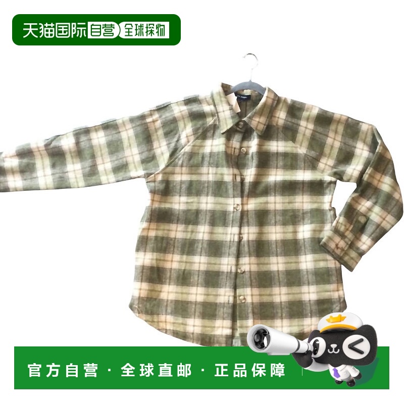 自营blu pepperWomen's Plaid Collared Shirt In Olive Multi -