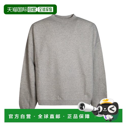 自营golden gooseGC Slub刺绣竹节棉抓绒运动衫-灰色 美国奥莱直