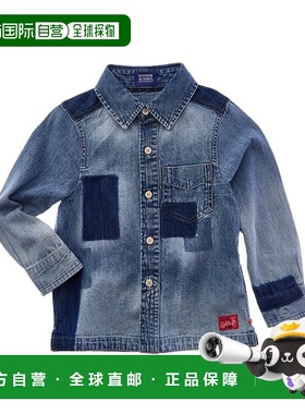 自营Scotch & Soda Denim Washed Patchwork Overshirt - blue 美