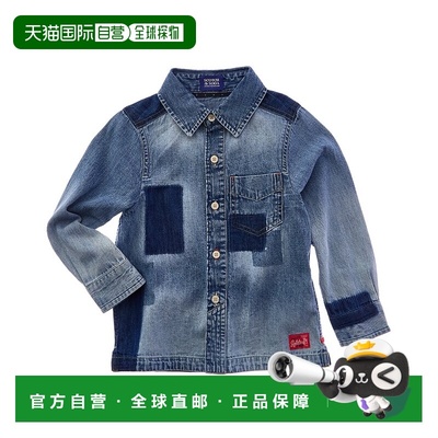 自营Scotch & Soda Denim Washed Patchwork Overshirt - blue 美