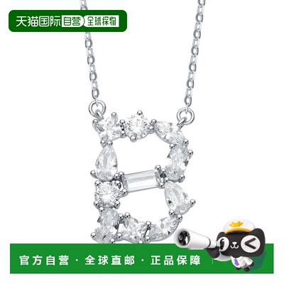 自营geneviveSterling Silver White Gold Plated with Clear Cub