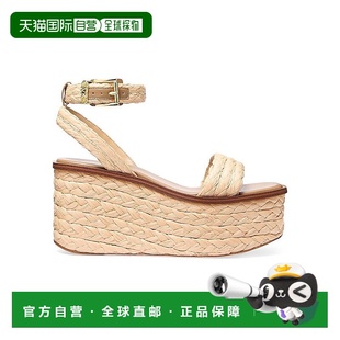 美国直邮 凉鞋 michael 女士 平底绑带坡跟草编 kors 1h可退