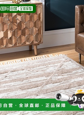 自营 nuLOOM Rylan Shaggy 几何地毯 - 米色 美国奥莱直发