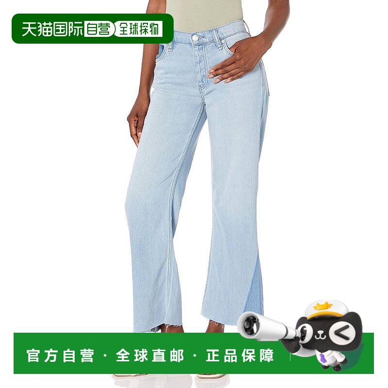 自营hudsonRosie High Rise Wide Leg Crop Jean In Blue Spring