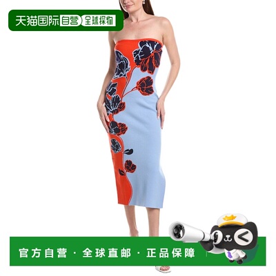 自营Milly Simone碎花中长款连衣裙-黑色 美国奥莱直发