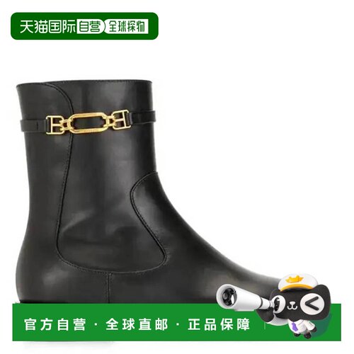 自营Bally Darcie Dema皮革踝靴-黑色 中筒靴女靴美国直发奥莱