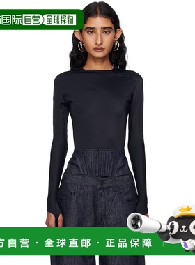 1h可退 香港直邮潮奢 Mugler 穆勒 女士 黑色 Shoulder Logo 连体