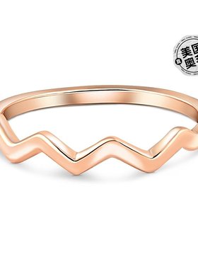 pompeii314k 白金、玫瑰金或黄金可叠戴锯齿形女士戒指结婚戒指 -