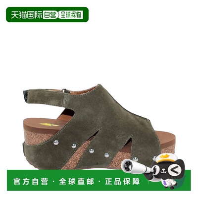 自营volatile橄榄色蒙彼利埃绒面楔形凉鞋 美国奥莱直发