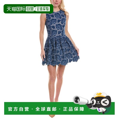 自营Oscar de la Renta莲花连衣裙-蓝色吊带 美国直发奥莱