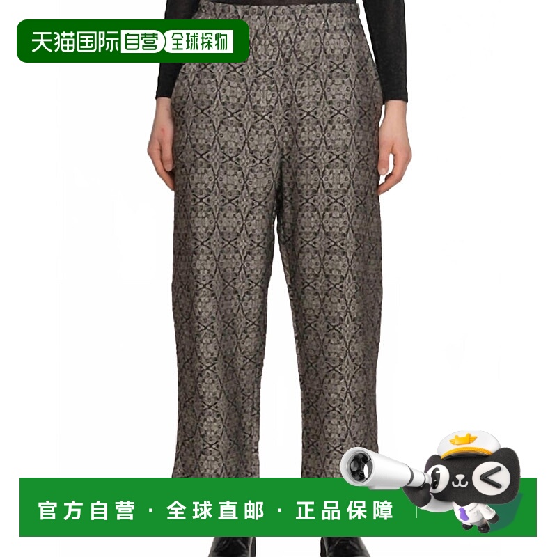 自营baciKaleido Elastic Waist Trouser In Black Silver- blac