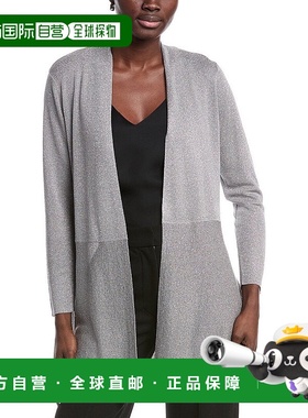 自营Anne Klein Drape Cardigan - Silver 开衫美国直发奥莱