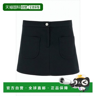 Skirt Mini With Front 自营courregesStructured Button Black