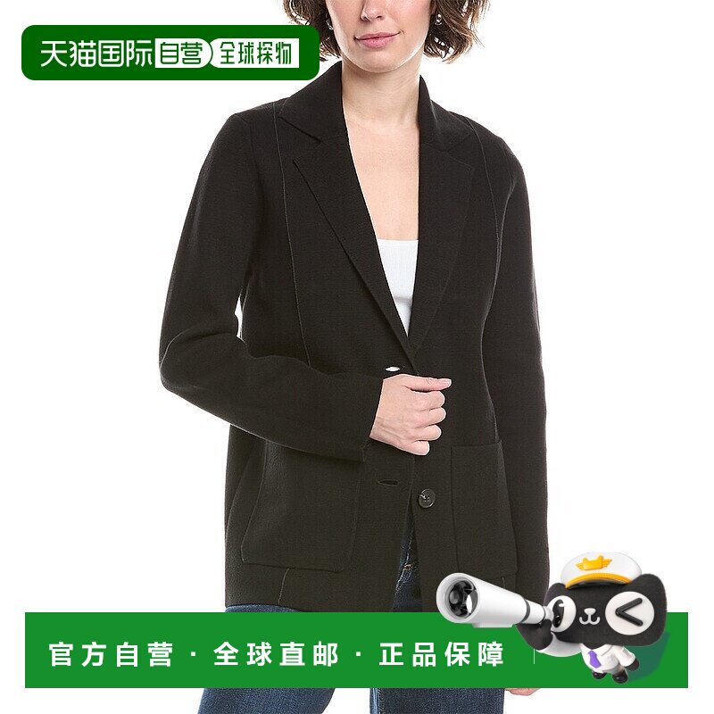 自营 In2 by InCashmere开襟羊绒混纺运动夹克-黑色 美国奥莱直发