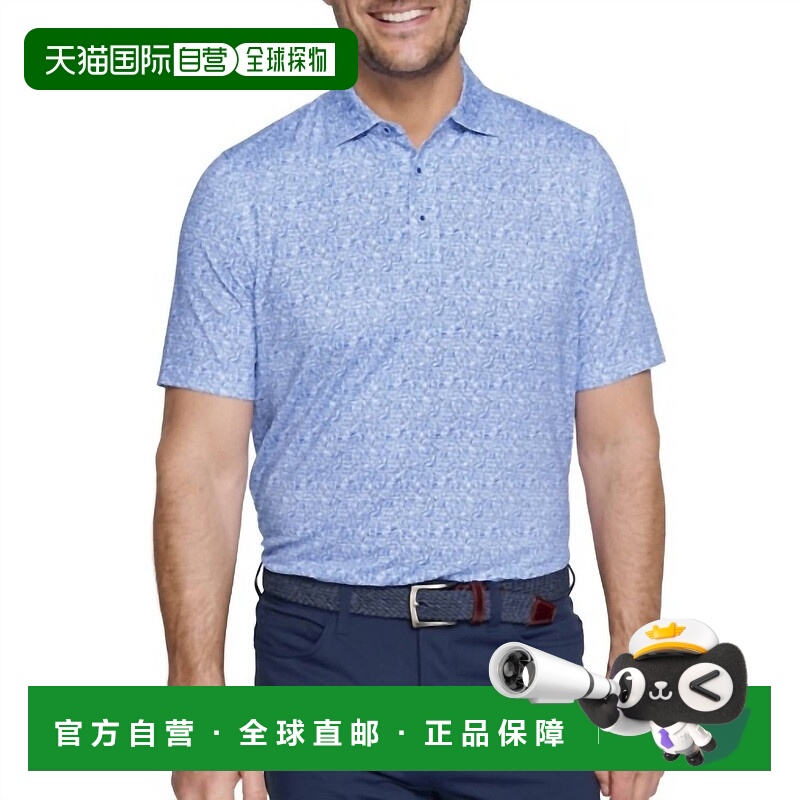 自营johnston & murphyXc4 Performance Print Polo In White/nav