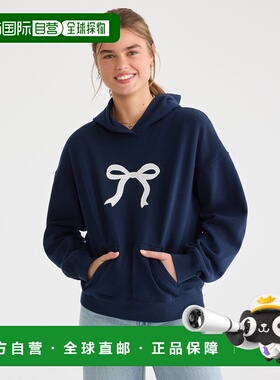 自营Aeropostale Cloud Soft Bow Pullover Hoodie - navy 402 美