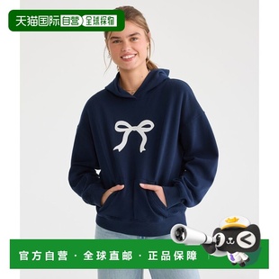 自营Aeropostale Cloud Soft Bow Pullover Hoodie - navy 402 美