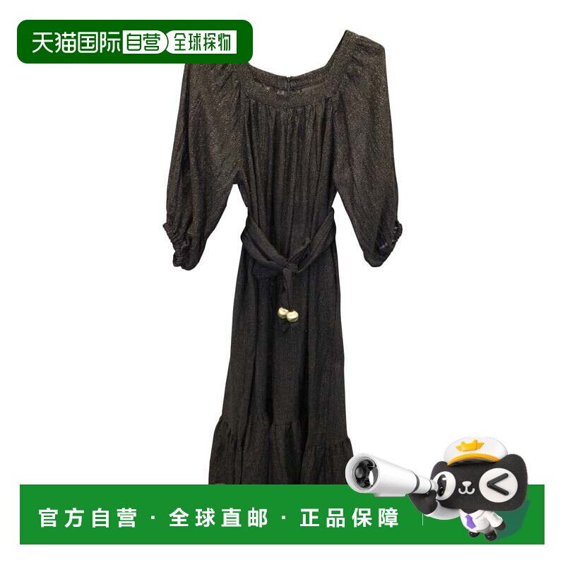 自营Lisa Marie Fernandez 闪亮黑色亚麻束带连体裤 - 黑色 美国