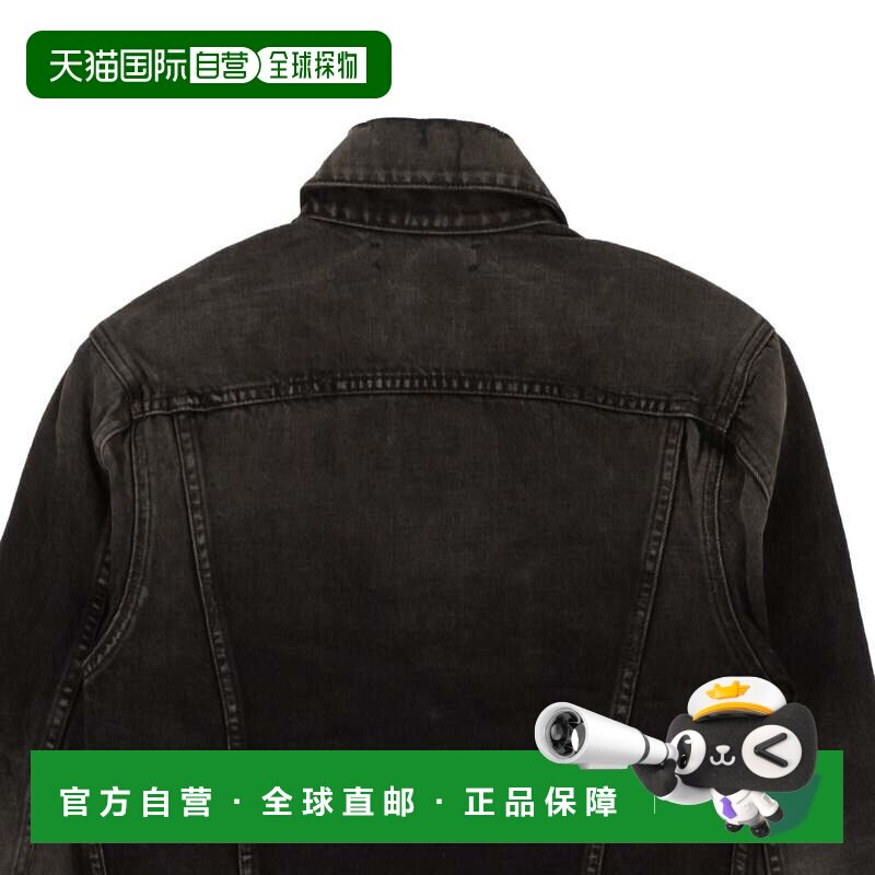 自营amiri做旧黑色棉芯双斜角卡车司机夹克 - 多色 美国奥莱直发