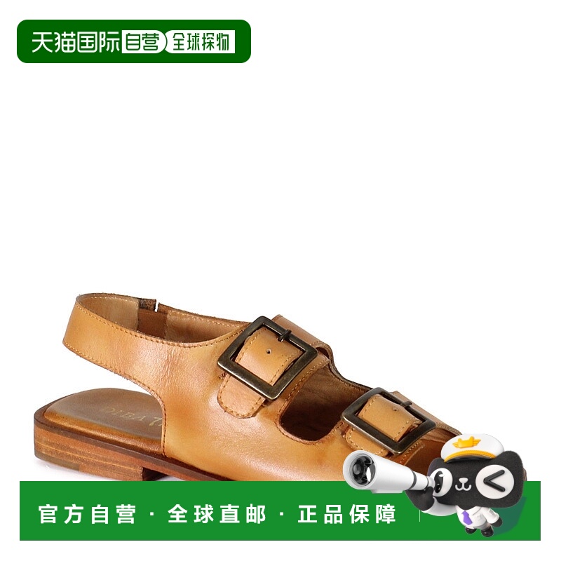 自营Diba True Law Less Sandals Womens Brown Leather Square T