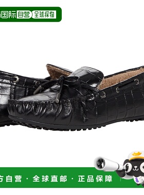 自营 Aerosoles冬季Boater Moccasin女式黑色人造羊毛鞋JOBB201-