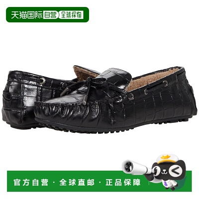 自营 Aerosoles冬季Boater Moccasin女式黑色人造羊毛鞋JOBB201-