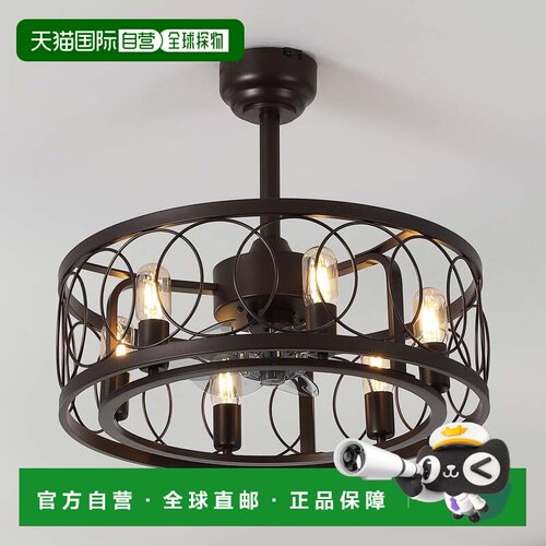 自营jonathan yCeleste 6-Light Industrial LED Ceiling Fan, Me