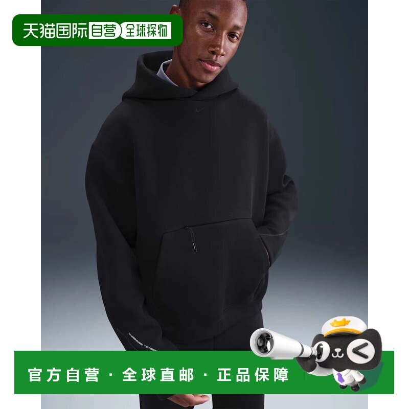 自营Nike Tech大号羊毛连帽衫黑色袋鼠口袋套头衫JAX1065-黑色 美