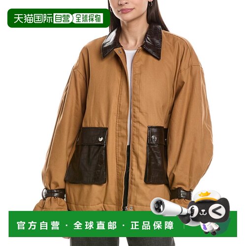自营WeWoreWhat Cocoon Barn Jacket - brown 美国奥莱直发