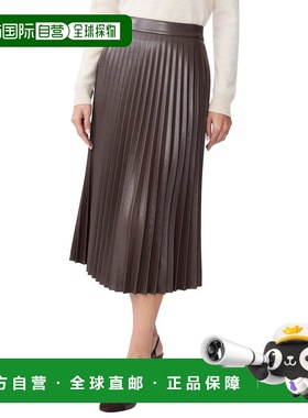 自营J.McLaughlin Evey裙子-棕色 美国奥莱直发半身裙百褶裙a字裙