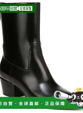 自营Vince Arlington皮靴-黑色 美国奥莱直发短靴女靴中筒靴