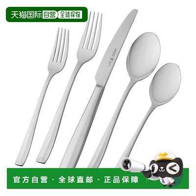 自营 Henckels Lani 餐具套装，65 件，银色 - 不锈钢 65 件 美国
