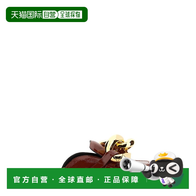 自营 jw anderson光泽皮革骡子-棕色 美国奥莱直发穆勒鞋