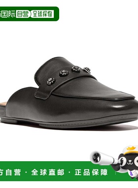 自营FitFlop Delicato Crystal Cluster Leather Mule - black 美