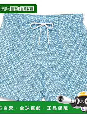 自营Hugo Boss Men's Vibe Geometric Print Swim Trunks, Light