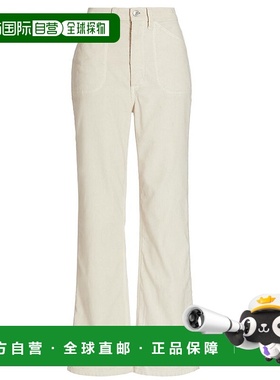 自营 redoneRE/DONE 女式 70 年代口袋宽松喇叭裤，复古象牙色，