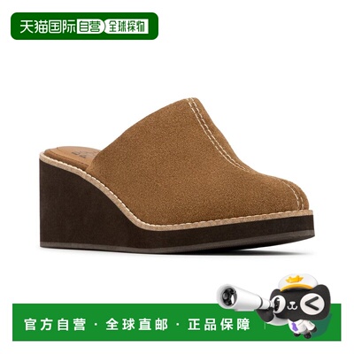 自营Donald Pliner Janella麂皮骡子棕色 美国奥莱直发拖鞋女鞋