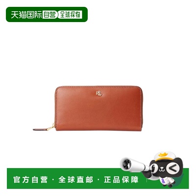 自营lauren ralph laurenZip Cont Wlt Large Natural Smooth Lea