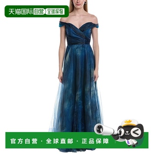 美 Off blue Gown Line Draped Shoulder The Ruiz 自营Rene