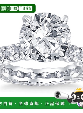 自营 pompeii3认证 7.02 克拉钻石永恒订婚戒指 G/VS1 14k 白金 -