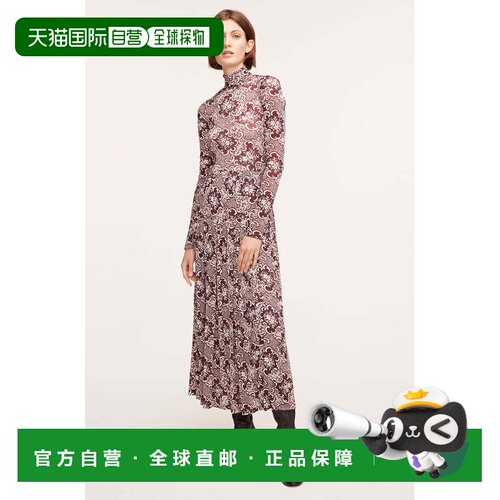 自营rebecca taylorRochelle Fleur Pleated Mock Neck Dress - r