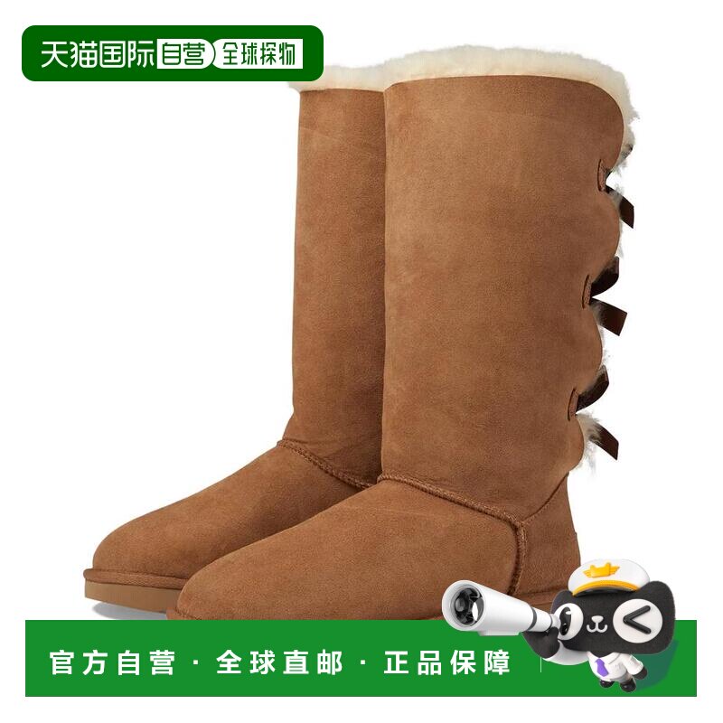 1h可退美国直邮UGG 女士麂皮高筒靴子防水羊毛羊皮鞋鞋垫绑带后跟图片
